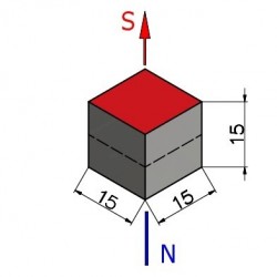 15 x 15 x 15 / N42 - Neodīma magnēts (NdFeB)