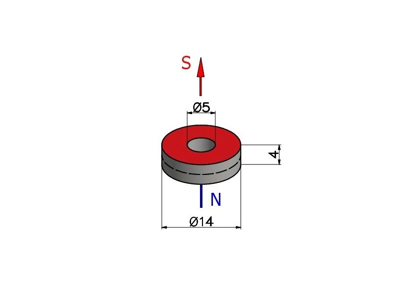 D14 x d5 x 4 / F30 - ferriitmagnet
