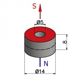 D14 x d5 x 8 / F30 - ferrite magnet
