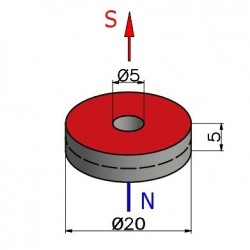 D20 x d5 x 5 / F30 - ferrietmagneet