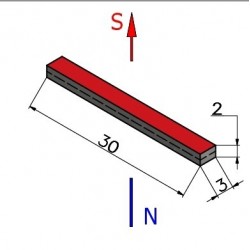 30 x 3 x 2 / N38 - íman de neodímio (NdFeB)