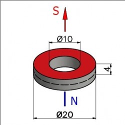 D20 x d10 x 4 / F30 - feritový magnet