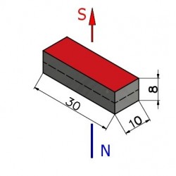 30 x 10 x 8 / N40H - Neodymmagnet (NdFeB)