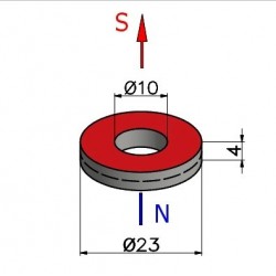 D23 x d10 x 4 / F30 - Ferrit Magnet