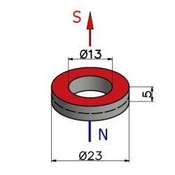 D23 x d13 x 5 / F30 - feritový magnet