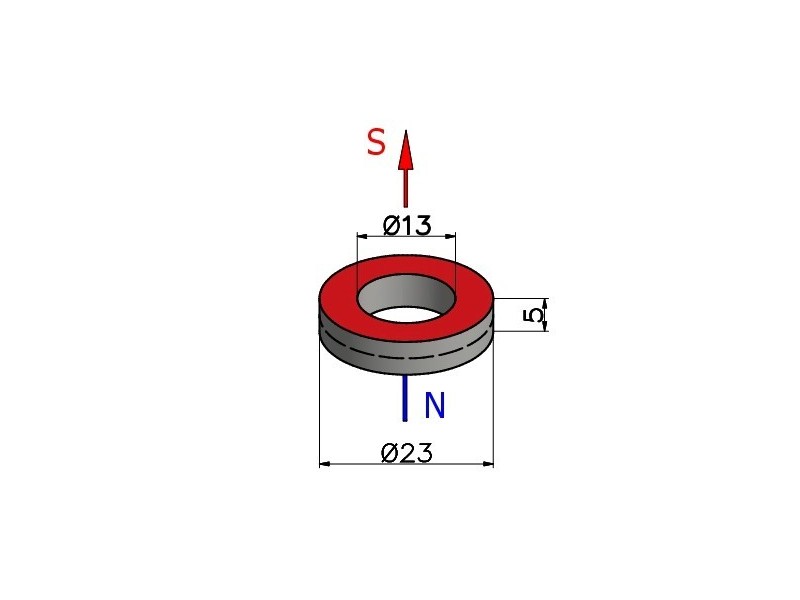 D23 x d13 x 5 / F30 - ferriitmagnet