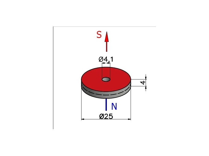D25 x d4,1 x 4 / F30 - феритовий магніт