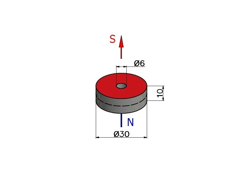 magnet with a through-hole