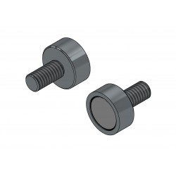 Magnet, diameter 10 mm, M4 external thread, neodymium