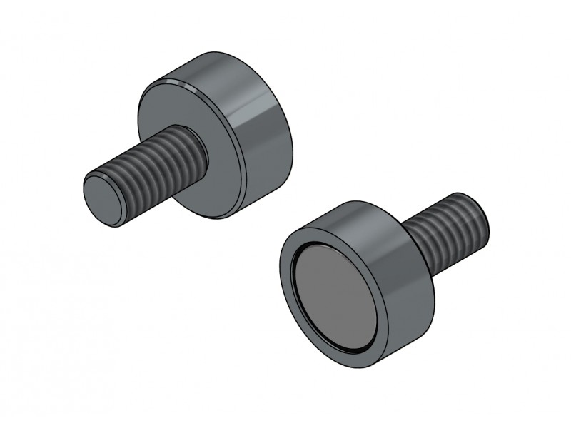 Magnet, diameter 10 mm, M4 external thread, neodymium