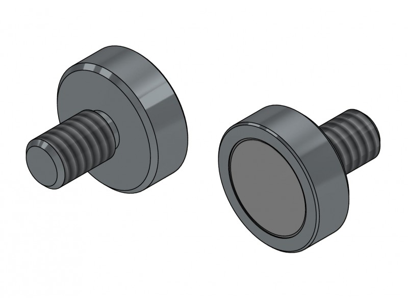 Magneet, diameter 13 mm, M5 buitendraad, neodymium
