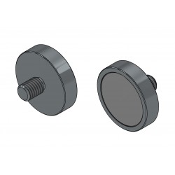 Magnēts, diametrs 20 mm, M5 ārējā vītne, neodīma