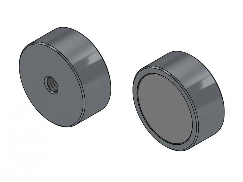 Íman, diâmetro 19 mm, rosca interna M4, altura 8 mm, neodímio
