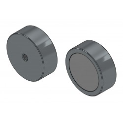 Magneetti, halkaisija 40 mm, M6 sisäkierre, korkeus 15 mm, neodyymi magneetti.