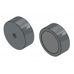 Magnet, diameter 50 mm, M8 invändig gänga, höjd 20 mm, neodymium