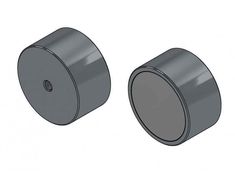 Magneetti, halkaisija 85 mm, M12 sisäkierre, korkeus 45 mm, neodyymi magneetti.