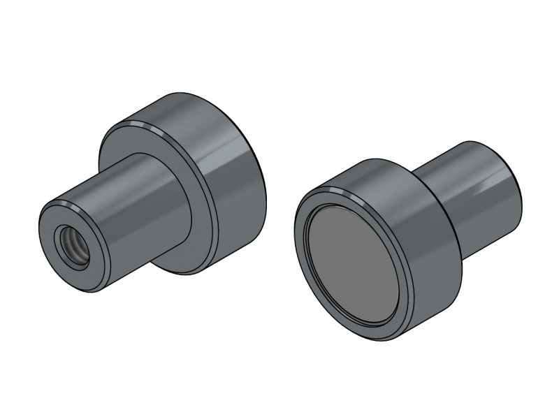 Magnet v pouzdře, průměr 10 mm, se šroubovou objímkou M3 - neodymový