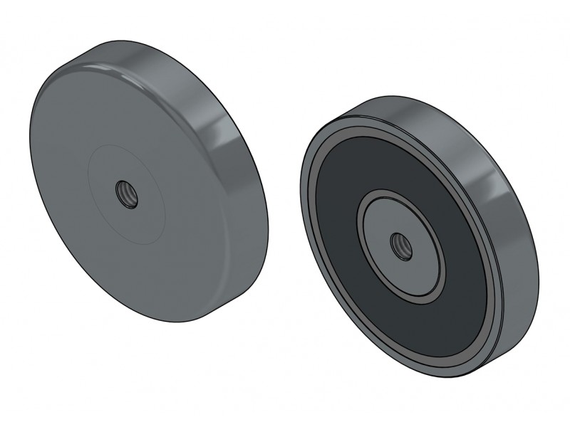 Aimant, diamètre 50 mm, filetage intérieur M6, hauteur 10 mm, ferrite