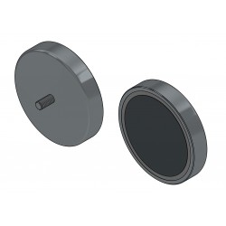Magneet, diameter 47 mm, M4 buitendraad, ferriet