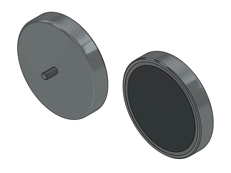 Magnete, diametro 57 mm, filettatura esterna M4, ferrite