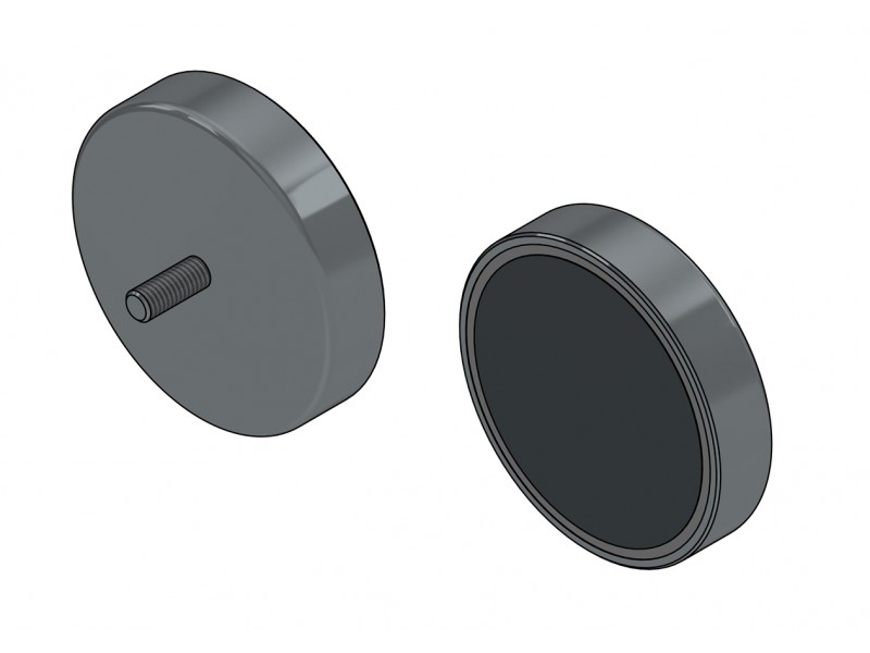 Magnet, priemer 63 mm, vonkajší závit M6, feritový