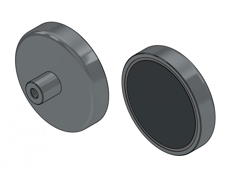 Magnet v pouzdře, průměr 36 mm, se šroubovou objímkou M4 - feritový