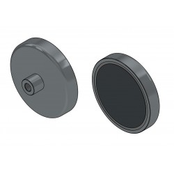 Magnet in housing, diameter 47 mm, with screw socket M6 - ferrite