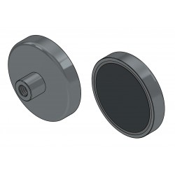 Magnet v puzdre s priemerom 50 mm, so skrutkovým puzdrom M8 - feritový