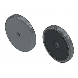 Magnet i hus, diameter 30 mm, med boring til fladhovedskrue, ferrit