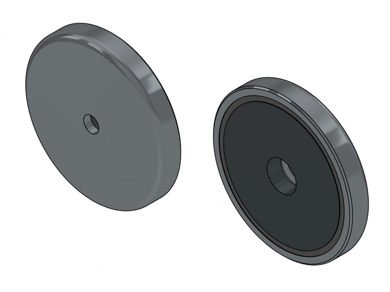 Magnet în carcasă, diametru 30 mm, cu orificiu pentru șurub cu cap plat, ferită