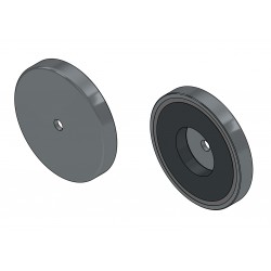 Magnet v ohišju, premer 52 mm, z odprtino za vijak z ravno glavo, feritni