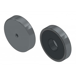 Μαγνήτης σε περίβλημα, διάμετρος 63 mm, με οπή για βίδα επίπεδης κεφαλής, φερρίτης