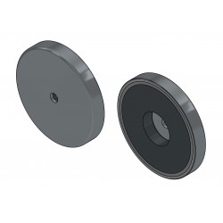 Magnet in housing, diameter 67 mm, with bore for flat head screw, ferrite