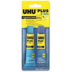 Epoxy-tweecomponentenlijm Uhu Plus 5min 2x15ml