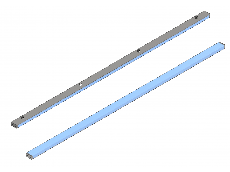 Plaadimagnet raua eraldamiseks 2000x60x30/4xM10/F