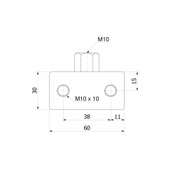 Plattmagnet för järnseparation 2000x60x30/4xM10/F