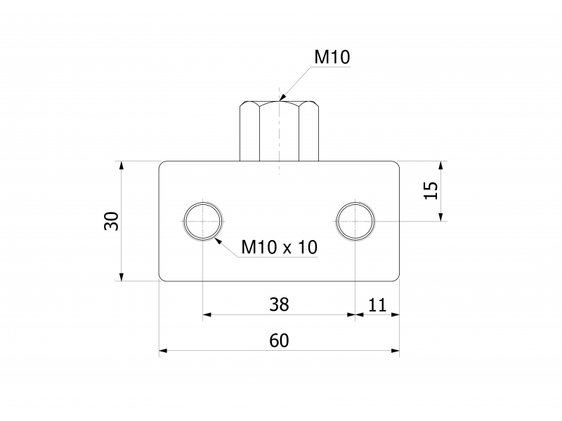 Deskový magnet pro separaci železa 2000x60x30/4xM10/F