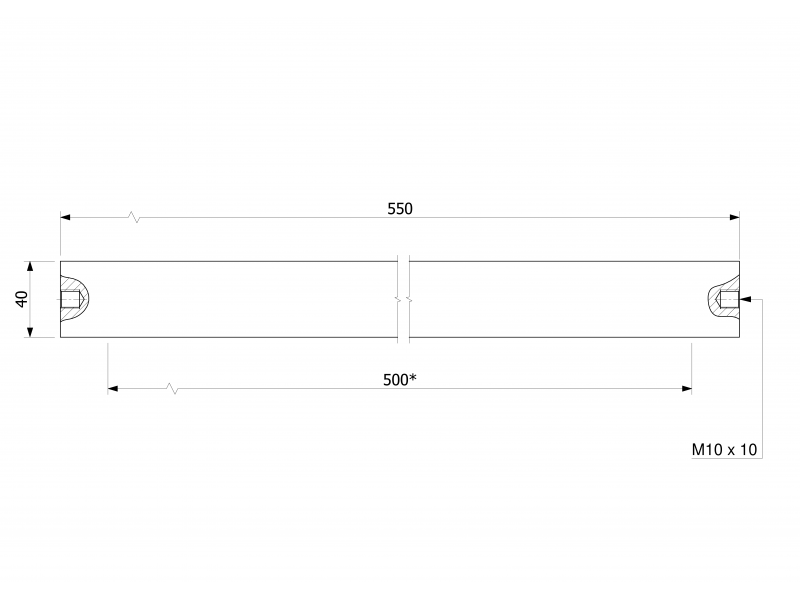 Plattmagnet för järnseparation (vattentät) 550x60x40 / N52