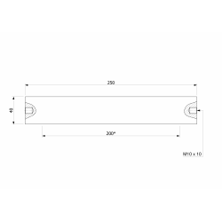 Platemagnet for jernseparasjon (vanntett) 250x60x40 / N52