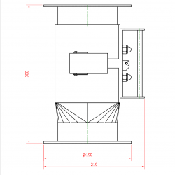 Cleanflow magnet 135x135x300/2xD129/N