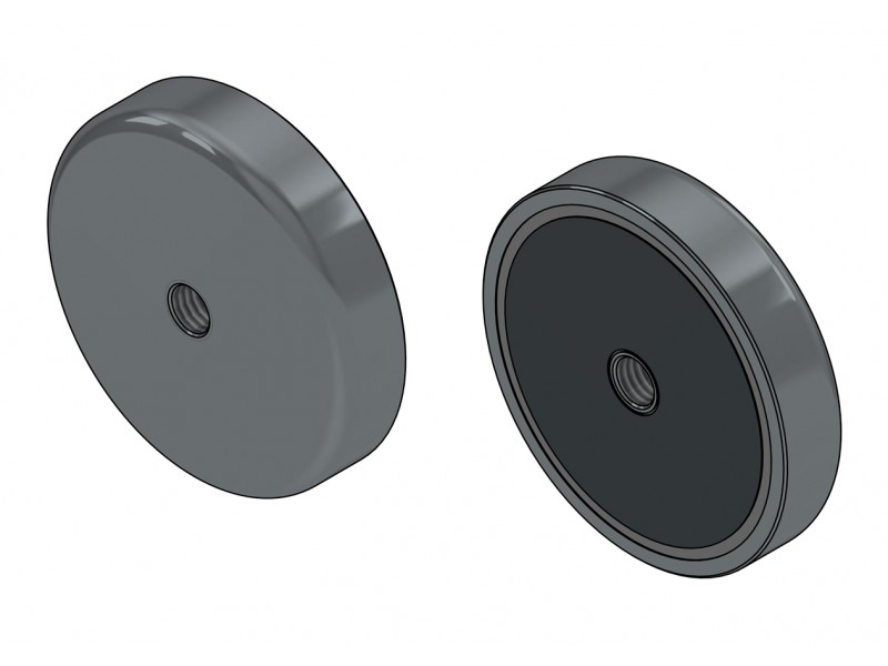 Magnete, diametro 30,2 mm, filettatura interna M4, altezza 6,7 mm, ferrite