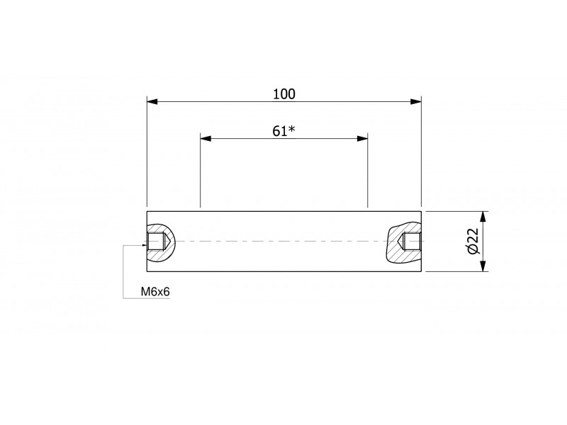 Manyetik filtre çubuğu (su geçirmez) 22 x 100 / 2 x M6in / N52