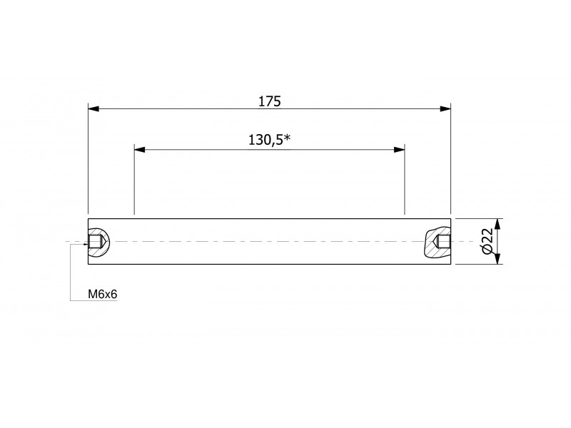 Magnetisk filterstang (vanntett) 22 x 175 / 2 x M6in / N52