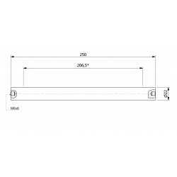 Magnetisk filterstang (vanntett) 22 x 250 / 2 x M6in / N52