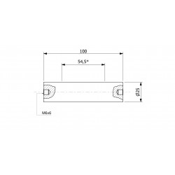 Barre de filtre magnétique (étanche) 25 x 100 / 2 x M6in / N52