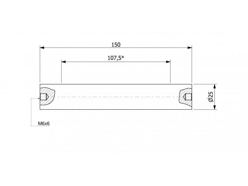Barra de filtro magnética (impermeable) 25 x 150 / 2 x M6in / N52