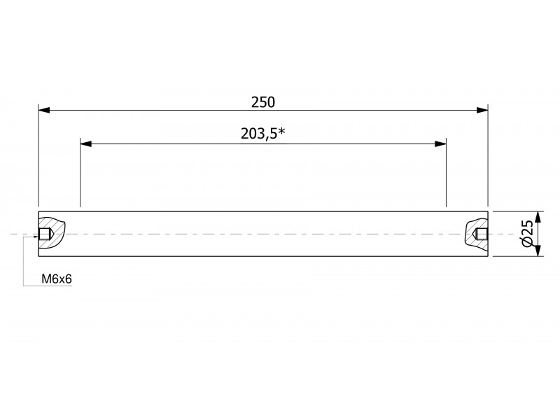 Magnetisk filterstang (vanntett) 25 x 250 / 2 x M6in / N52