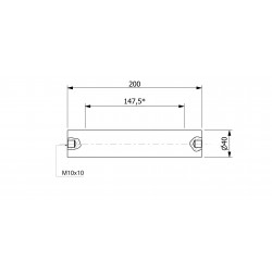 Magnetic filter bar (waterproof) 40 x 200 / 2 x M10in / N52