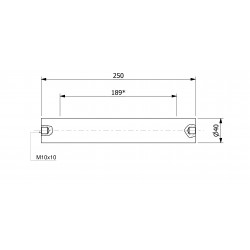 Magneetfilterstaaf (waterdicht) 40 x 250 / 2 x M10in / N52