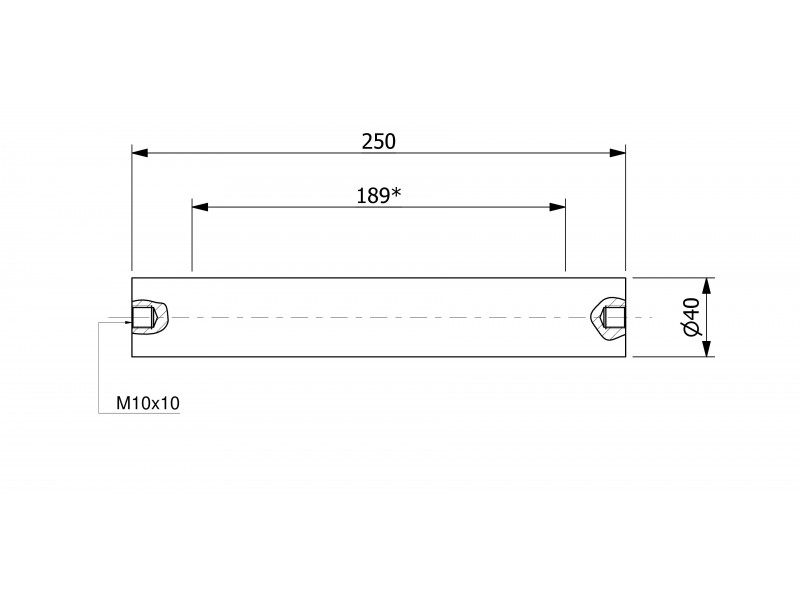 Magnetisk filterstang (vanntett) 40 x 250 / 2 x M10in / N52
